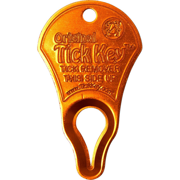 TickKey tick remover tool in orange — safely & effectively remove embedded ticks.